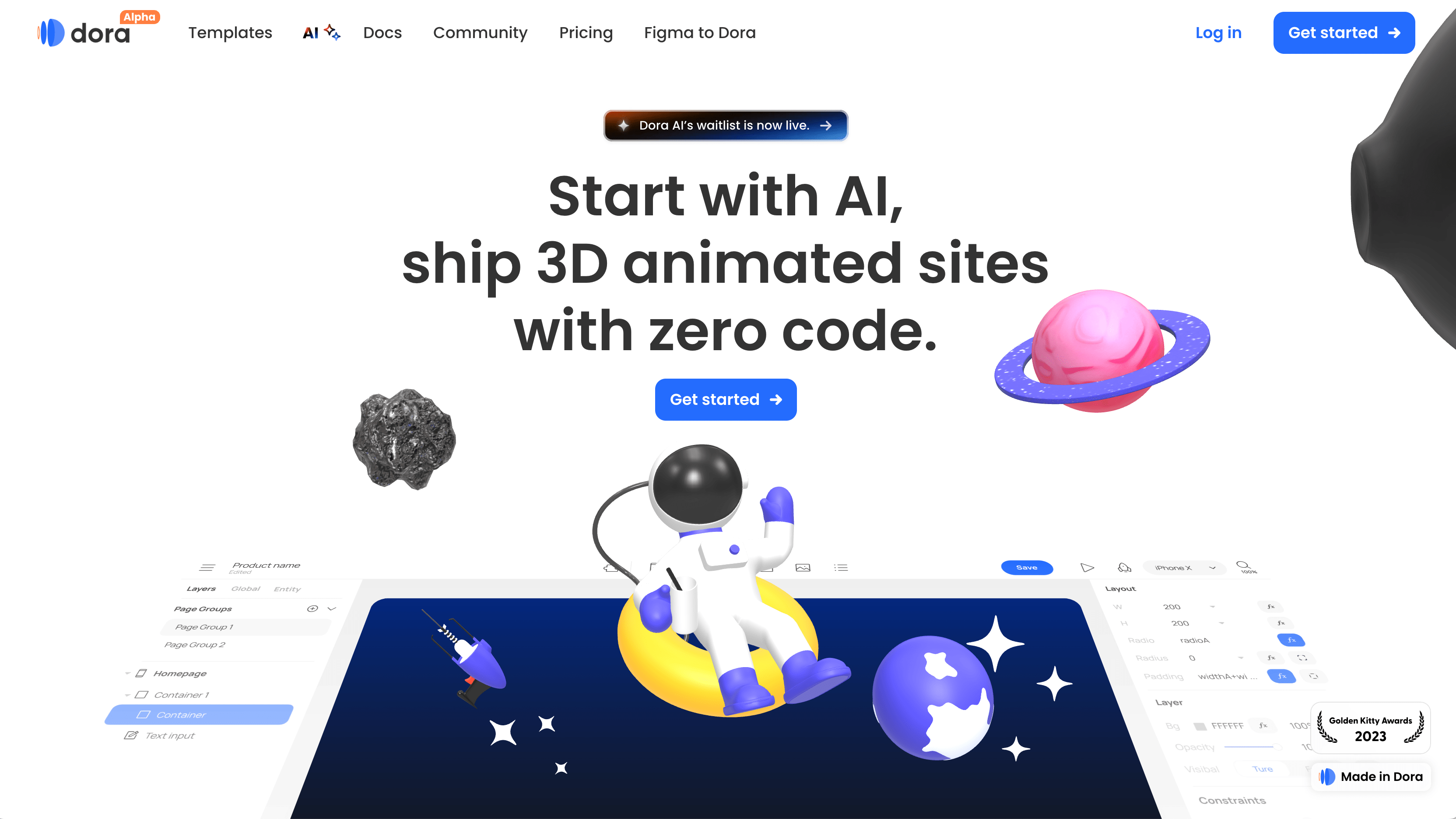 Dora.run Website Landing Page