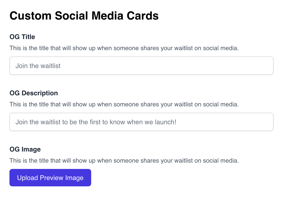 Open Graph Section Waitlist
